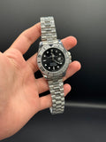 Submariner Style Watch – Black Dial – Gold Bezel – Two-Tone Silver & Gold Stainless Steel Strap – Rotating Bezel – Date Display