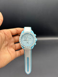 Ice Blue Dial Chronograph Style | Quartz Movement | White Silicone Strap | Lightweight Comfort | Bold Sport-Luxury Design