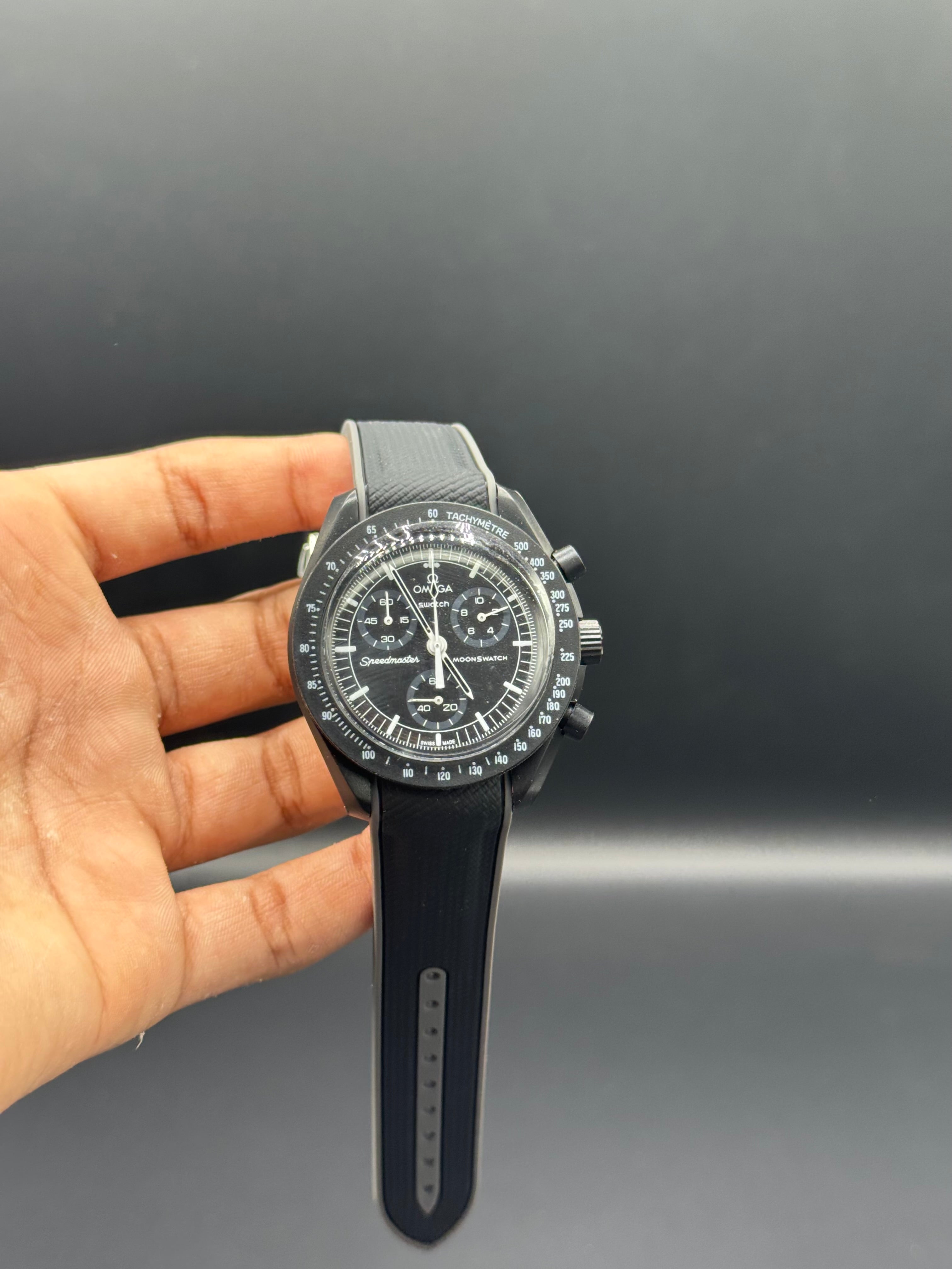 Black Dial Chronograph Style | Quartz Movement | Black Silicone Strap | Lightweight Comfort | Bold Sport-Luxury Design