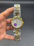 White Dial Land-Dweller Inspired | Semi Automatic Machinery | Two Tone Stainless Steel Chain | Honeycomb Texture | Date Display