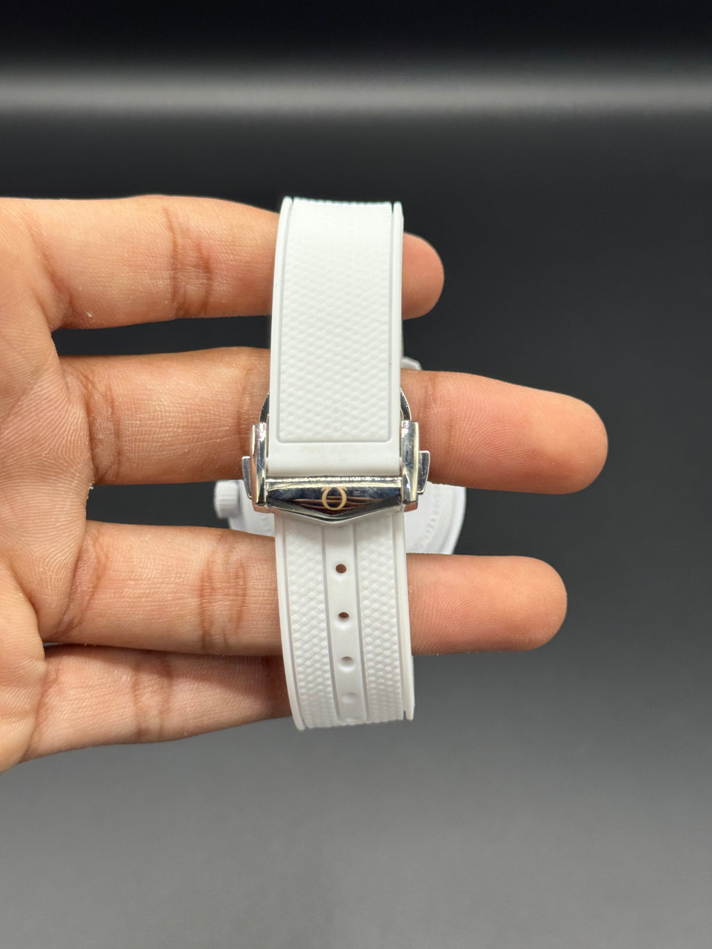 White Dial Chronograph Style | Quartz Movement | Black Silicone Strap | Lightweight Comfort | Bold Sport-Luxury Design