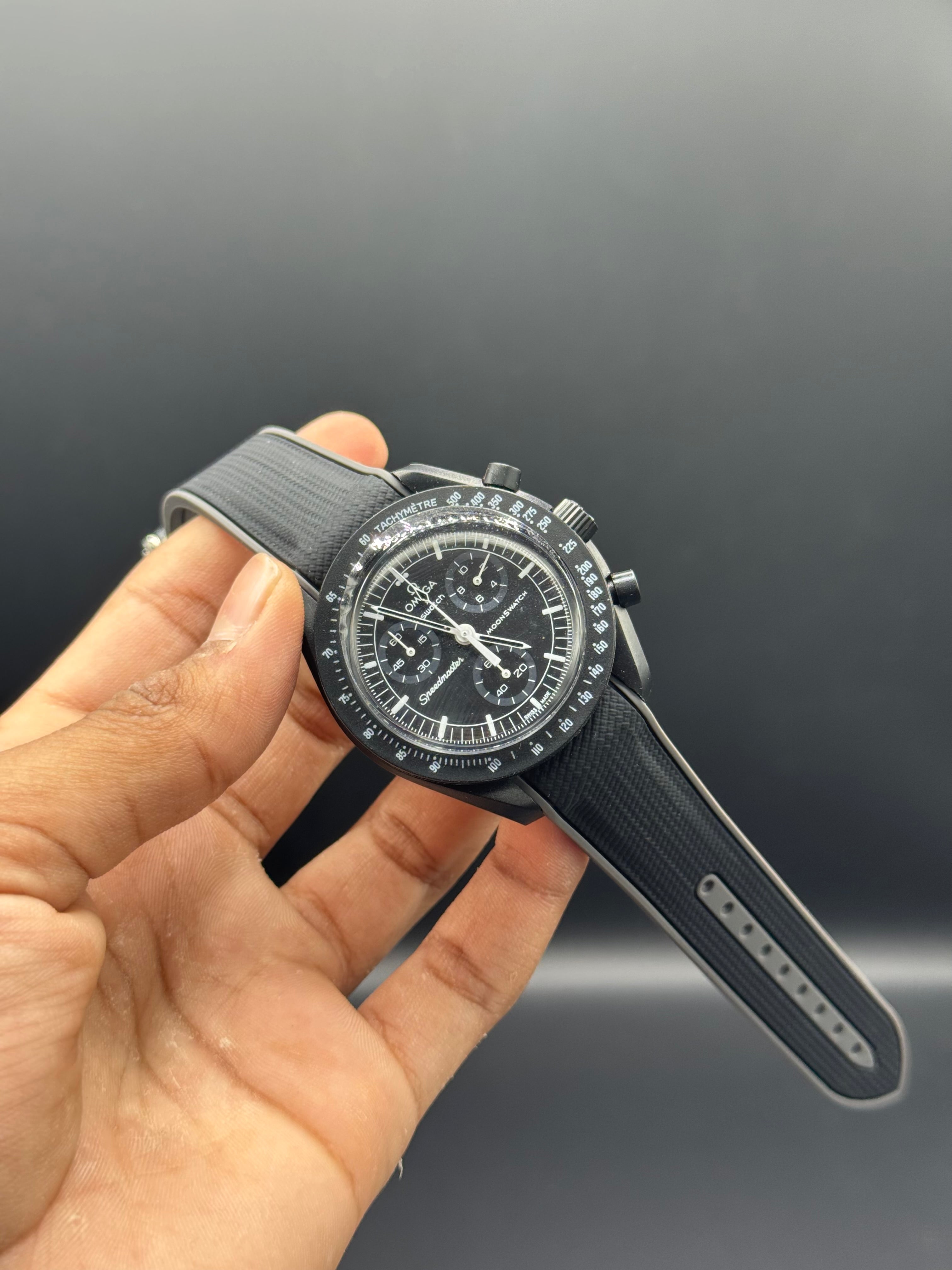 Black Dial Chronograph Style | Quartz Movement | Black Silicone Strap | Lightweight Comfort | Bold Sport-Luxury Design