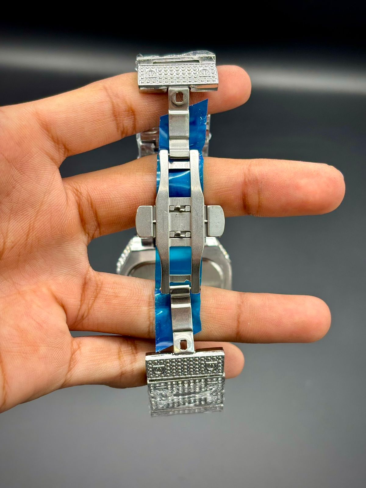 CTR Full Iced Luxury Sport Watch | Square Case | White Roman Dial | Diamond Set Bracelet
