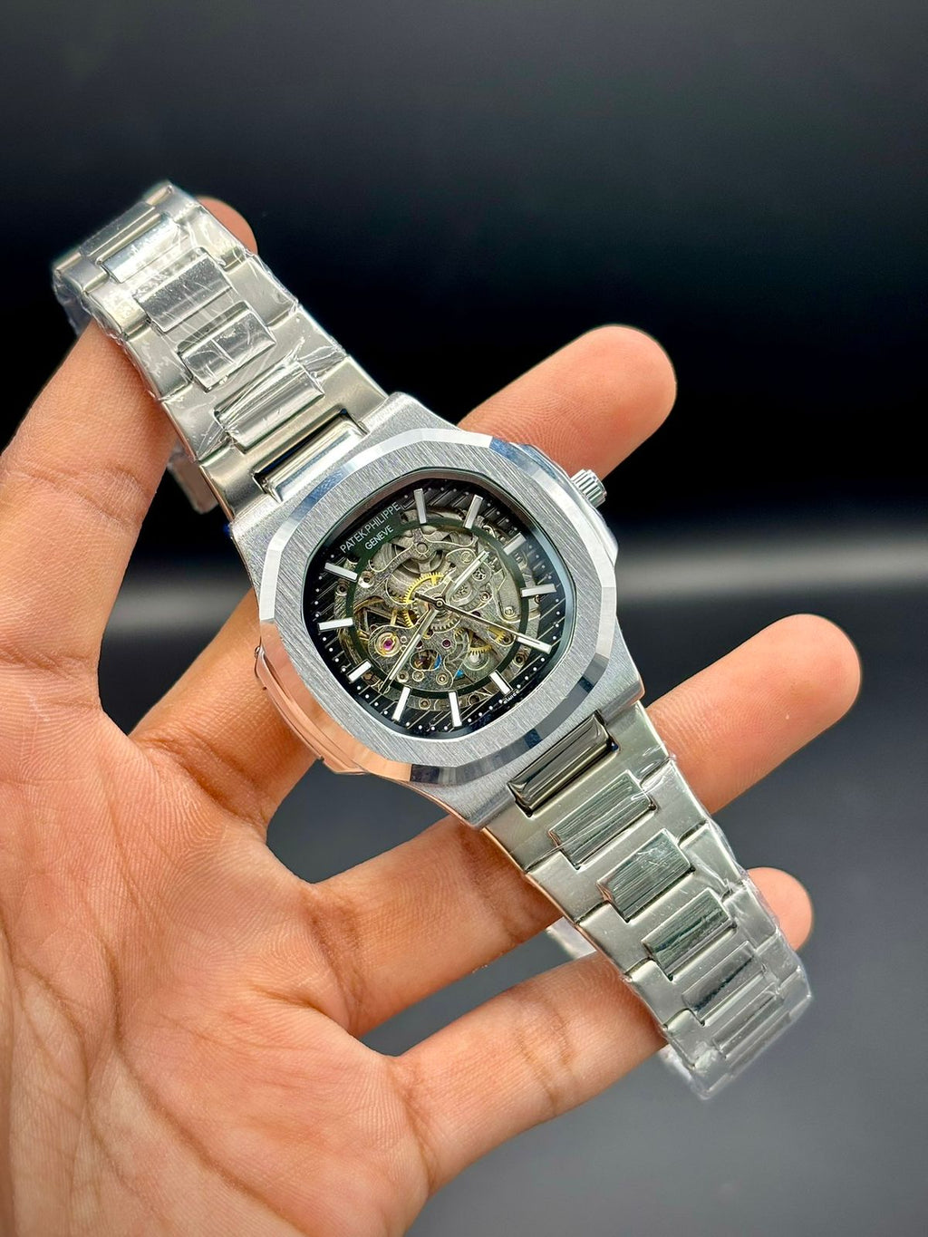PTK Octagon Sport Dark Skeleton | Silver Case Black Movement | Technical Night Flex