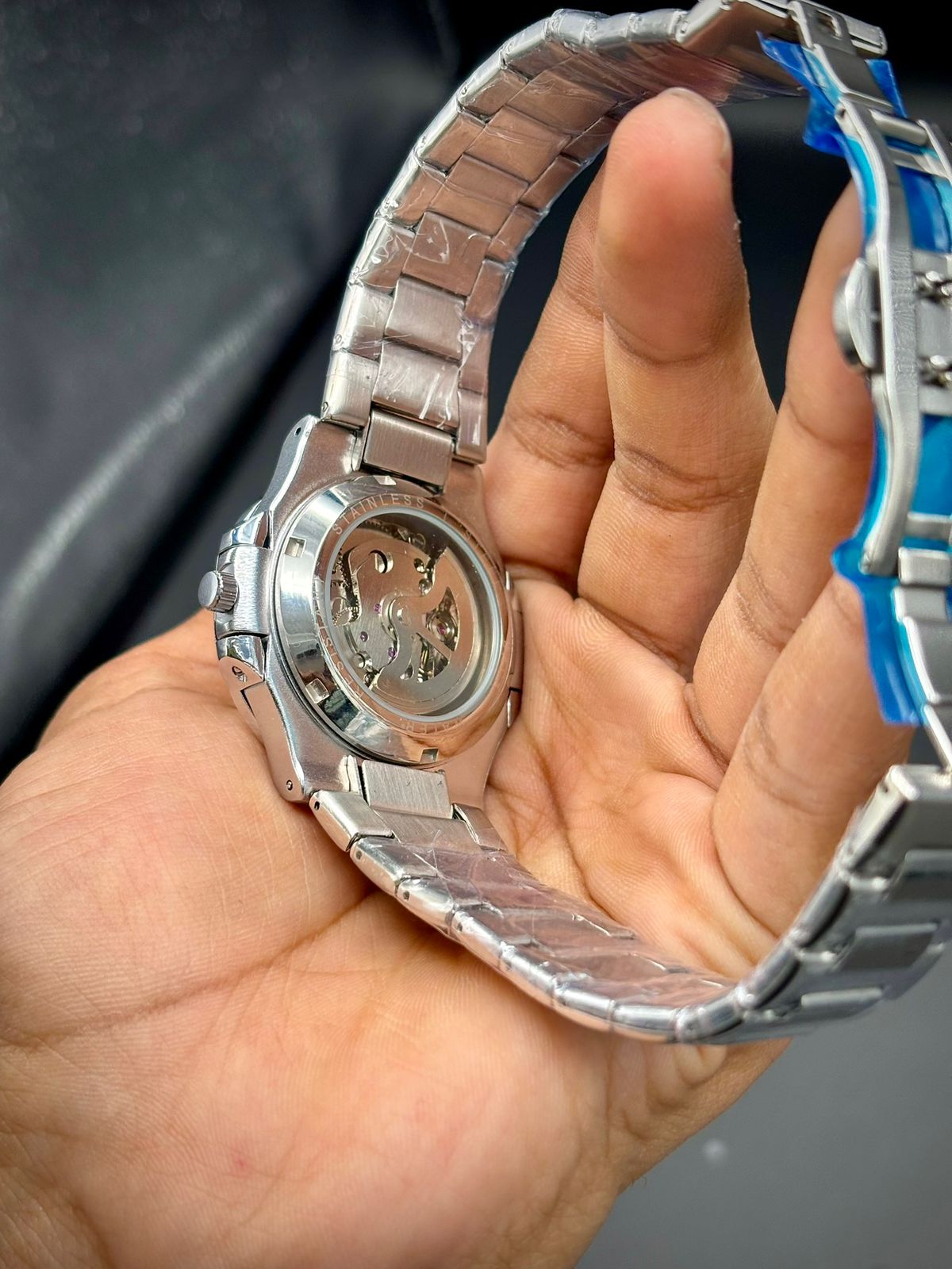 PTK Premium Steel Men’s Watch – Silver Dial | Horizontal Texture | Date Window