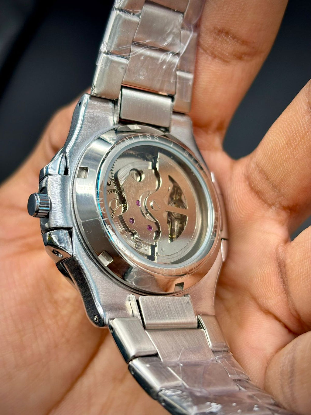 PTK Two-Tone Luxury Sport Watch | Gold Octagonal Bezel | Black Striped Dial | Integrated Bracelet