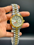RLX Two-Tone Luxury Dress Watch | Gold Fluted Bezel | Silver Dial | Jubilee-Style Bracelet