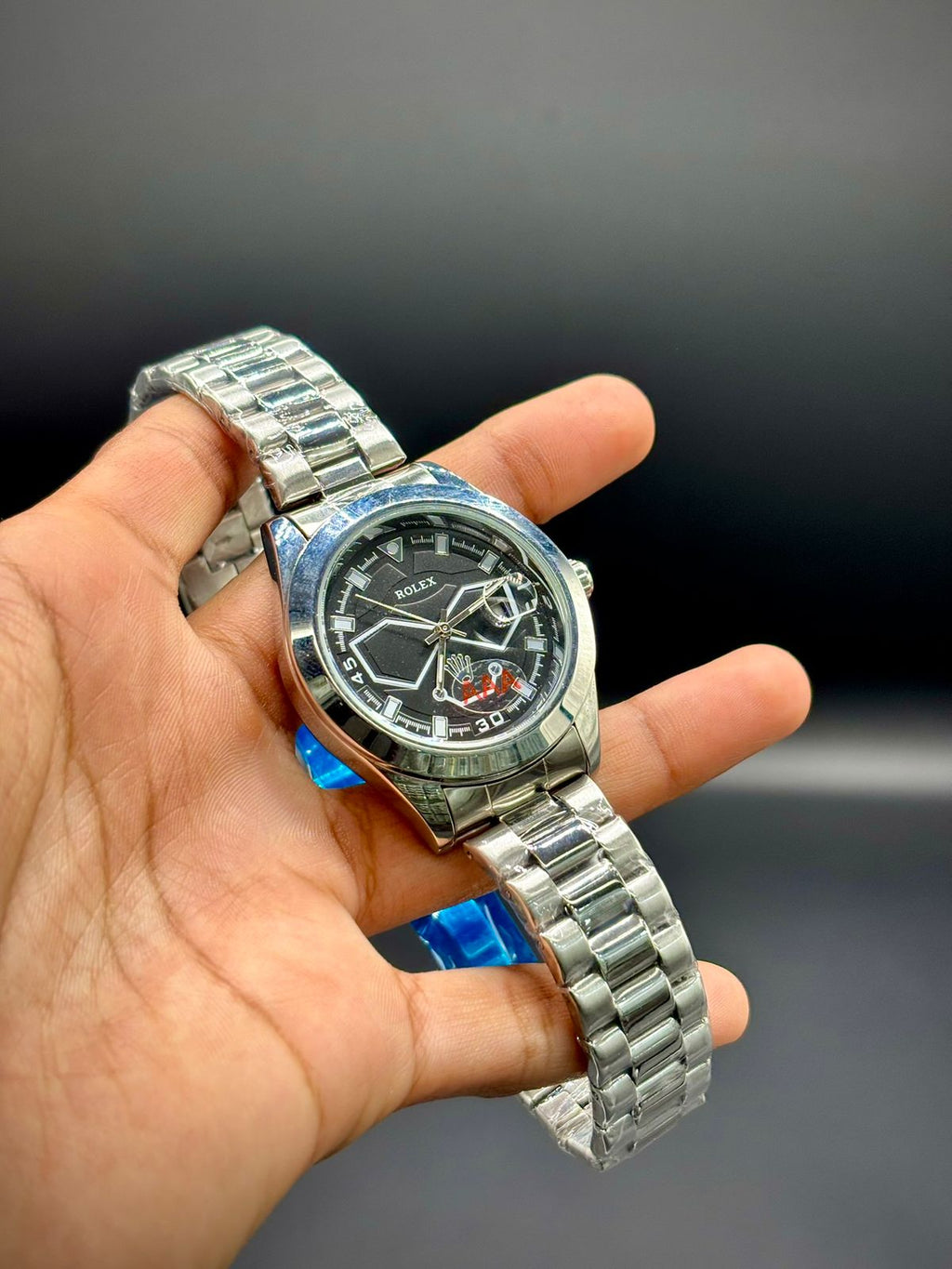 RLX Round Silver Statement | Mechanical Look Dial | Sport Dress | Modern Flex