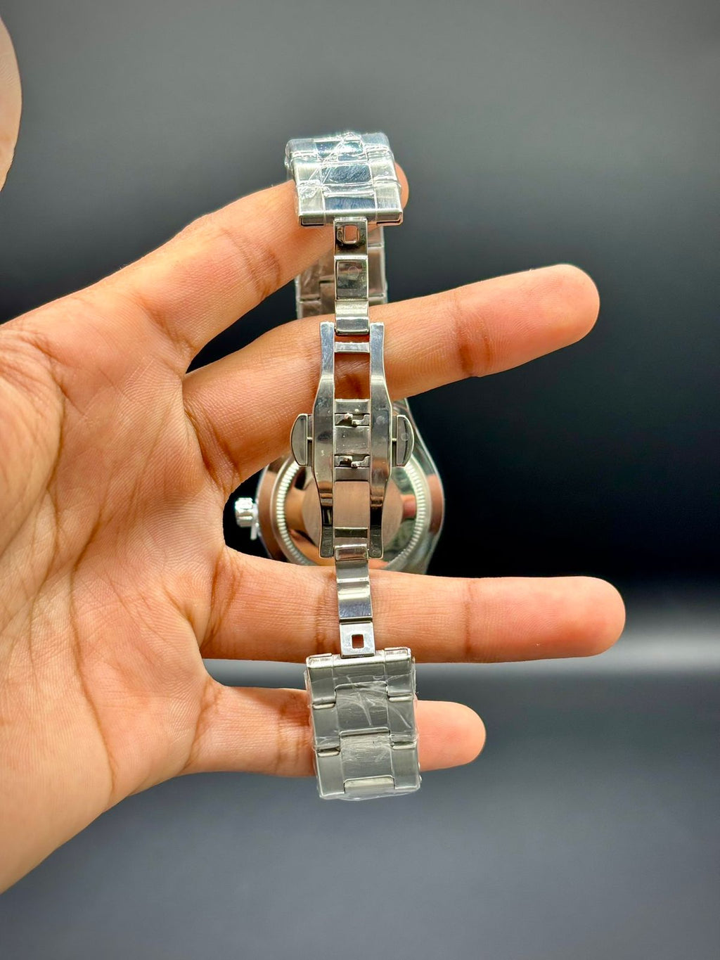 RLX Round Silver Statement | Mechanical Look Dial | Sport Dress | Modern Flex