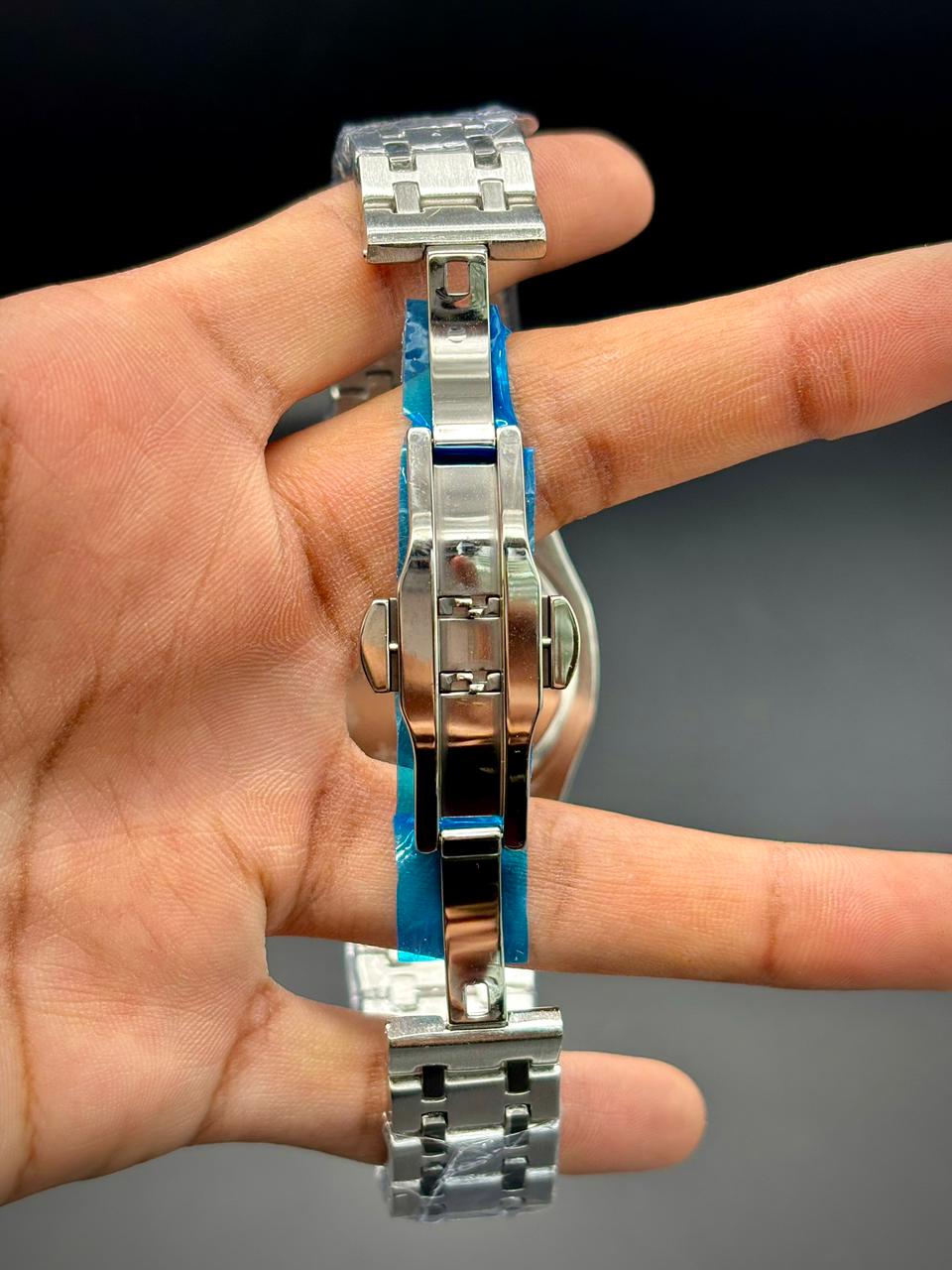 AP Premium Steel Men’s Watch – Open-Work Dial | Rose Gold Hands | Integrated Bracelet