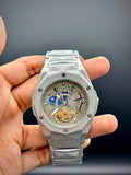 HB Ocean Blue Diamond-Cut | Silver Chronograph Masterpiec