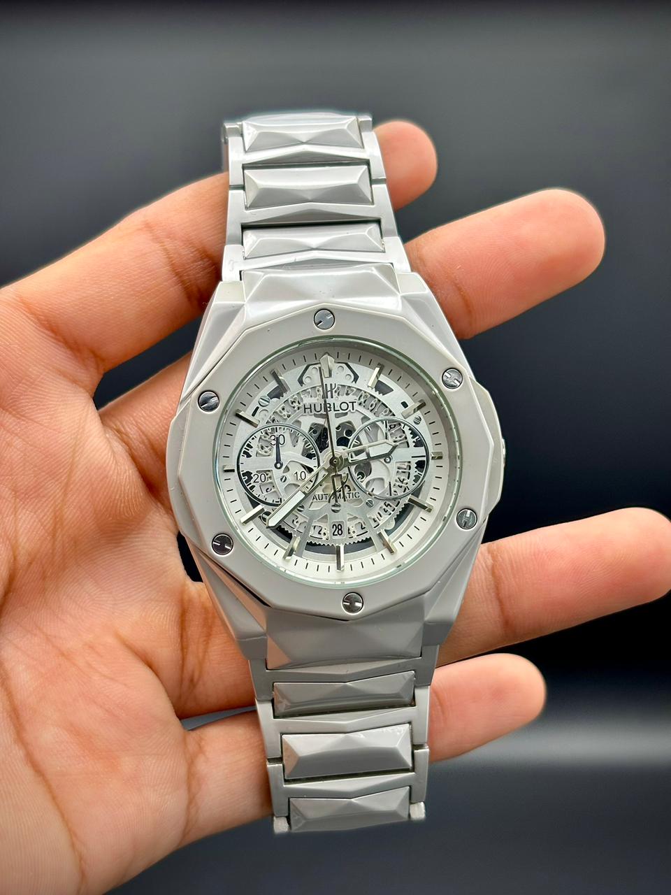 HB Arctic Silver Skeleton | Full Metal Chronograph Watch