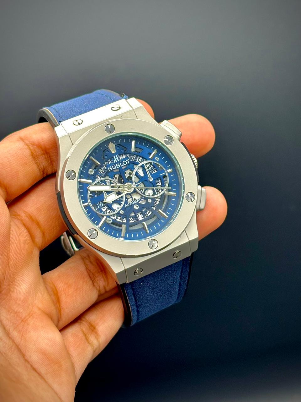 HB Blue Skeleton Chronograph | Luxury Sports Watch