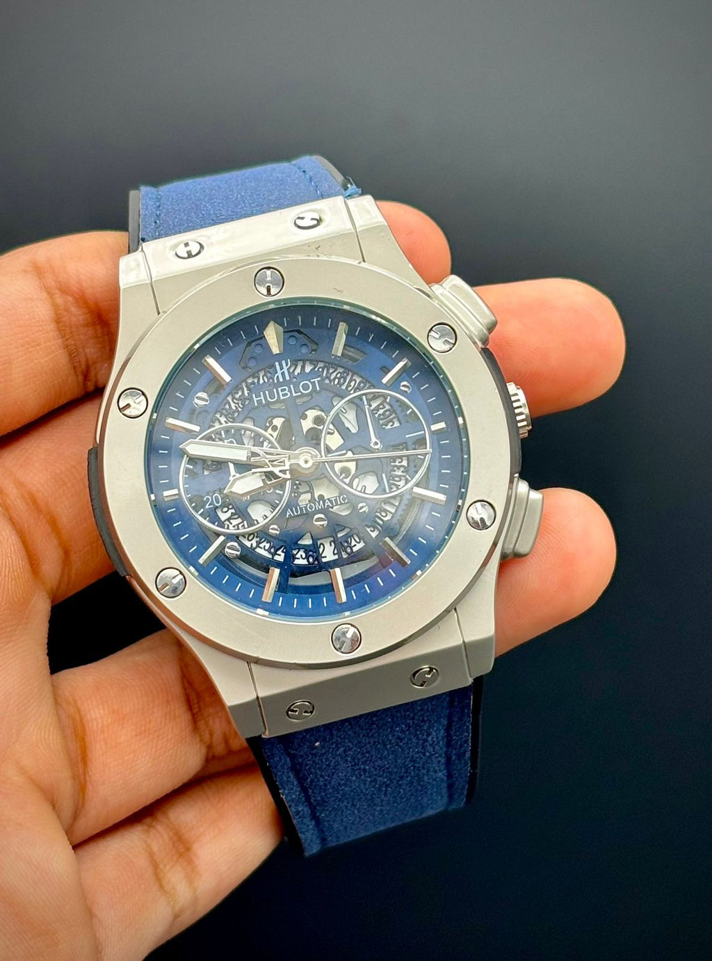 HB Blue Skeleton Chronograph | Luxury Sports Watch