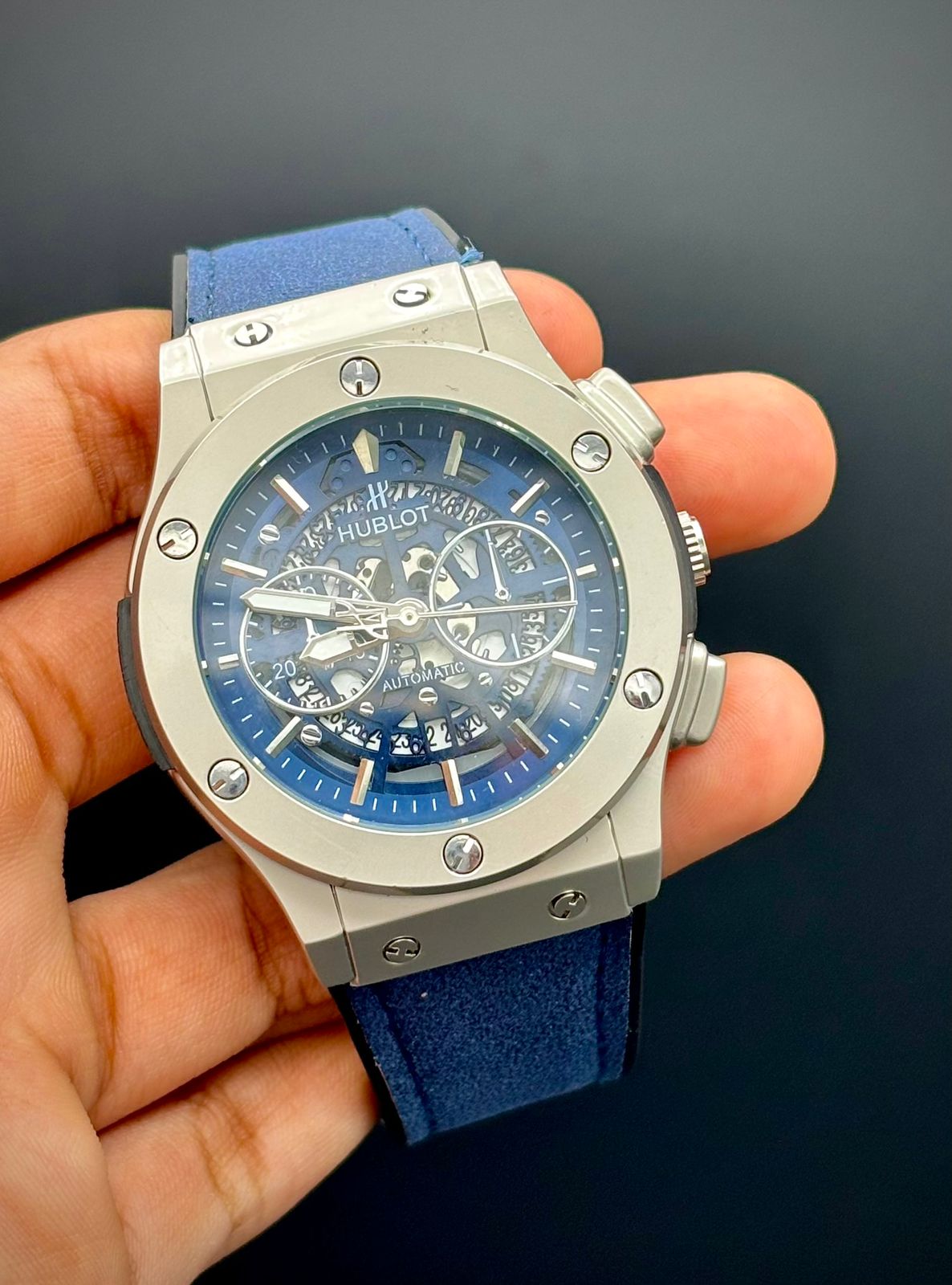 HB Blue Skeleton Chronograph | Luxury Sports Watch
